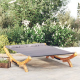 vidaXL Loungebed 100x188,5x44 cm massief gebogen hout crèmekleurig