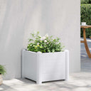 vidaXL Bac à plantes en bois 43x43x35 cm PP blanc