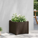 vidaXL Bac à plantes en bois 43x43x35 cm PP blanc