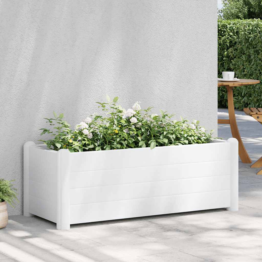 vidaXL Plantenbak verhoogd 43x43x35 cm PP wit