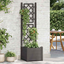 vidaXL Bac à plantes avec support 43x43x142 cm PP blanc