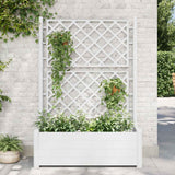 vidaXL Plantenbak met latwerk 43x43x142 cm PP wit