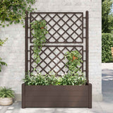 vidaXL Plantenbak met latwerk 43x43x142 cm PP wit