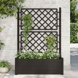 vidaXL Plantenbak met latwerk 43x43x142 cm PP wit