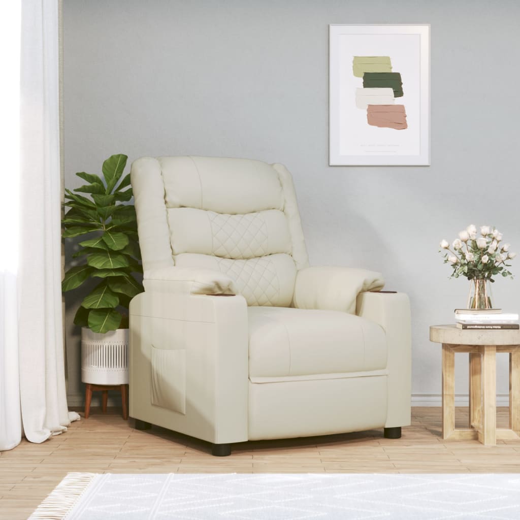 vidaXL Fauteuil elektrisch verstelbaar kunstleer zwart