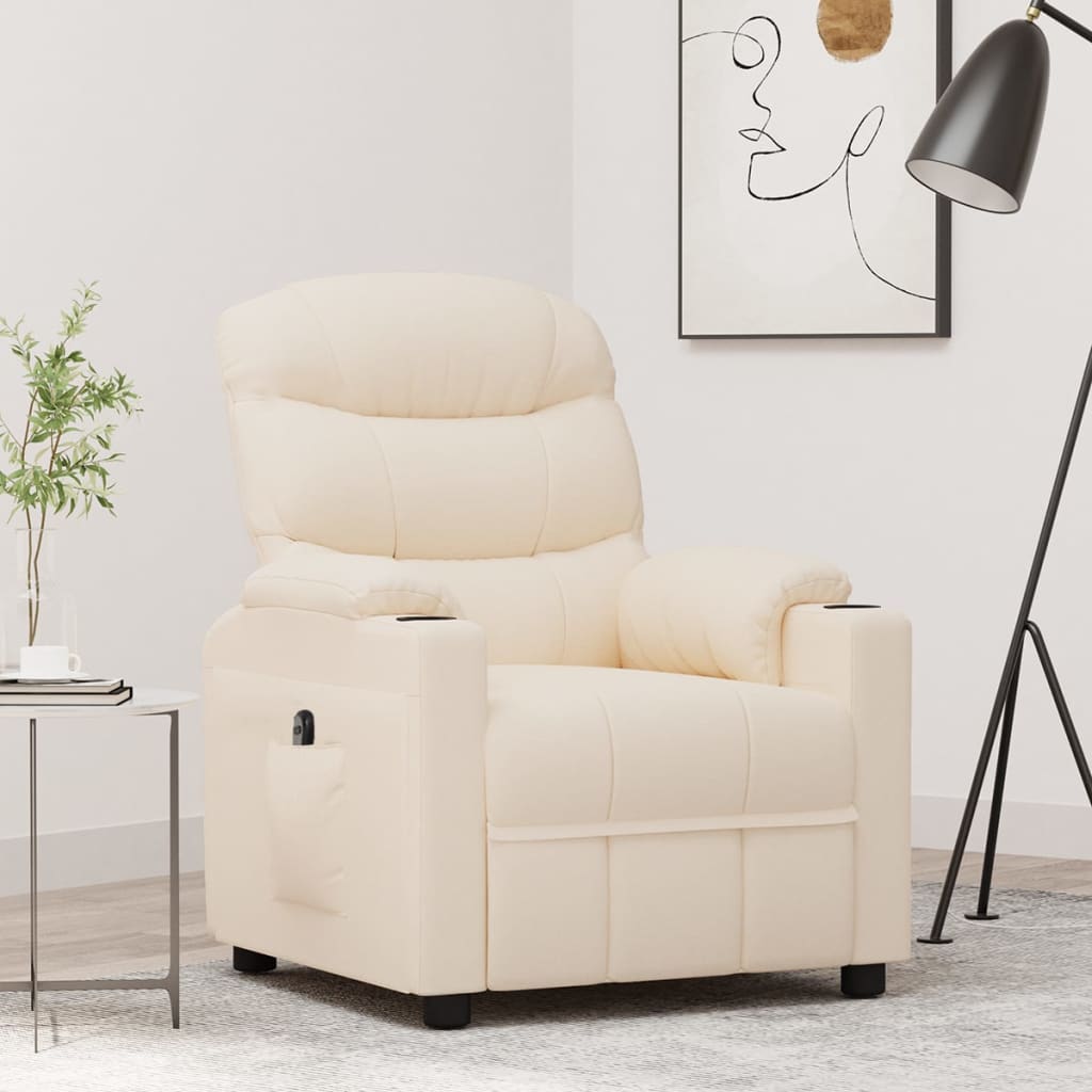 vidaXL Fauteuil elektrisch verstelbaar stof lichtgrijs