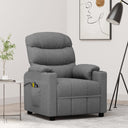 vidaXL Massagestoel elektrisch stof lichtgrijs
