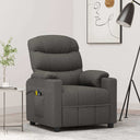 vidaXL Massagestoel elektrisch stof lichtgrijs