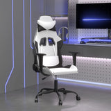 vidaXL Gamestoel kunstleer zwart en blauw