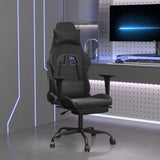 vidaXL Gamestoel kunstleer zwart en blauw