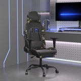 vidaXL Gamestoel kunstleer zwart en blauw