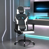 vidaXL Gamestoel kunstleer zwart en blauw