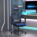 vidaXL Gamestoel kunstleer zwart en blauw