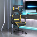 vidaXL Gaming Chair fabric black and cream