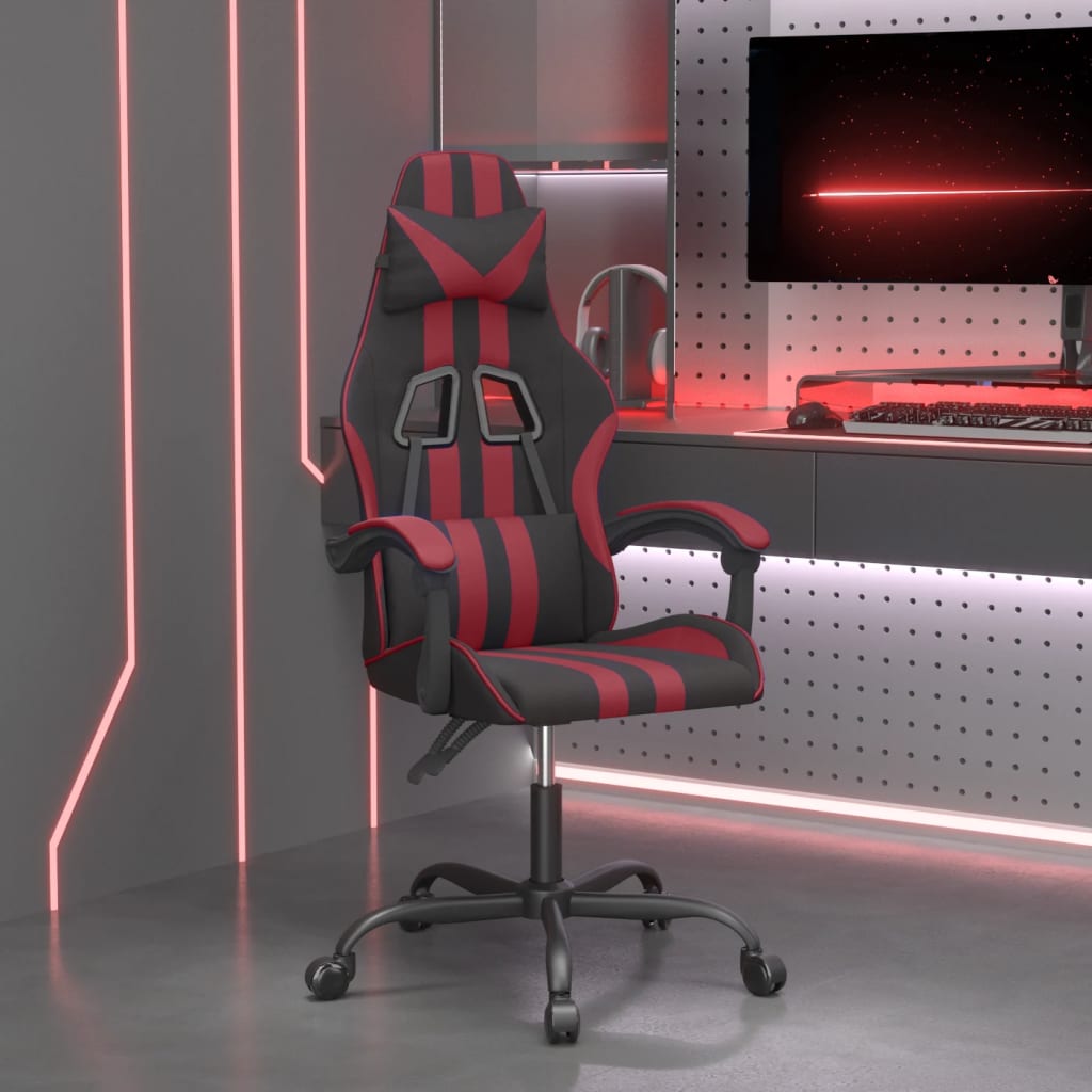 vidaXL Gamestoel kunstleer zwart en blauw