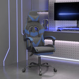 vidaXL Gamestoel kunstleer zwart en blauw