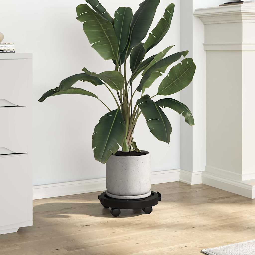 vidaXL Plantentrolleys met wielen 2 st 170 kg diameter 30 cm zwart