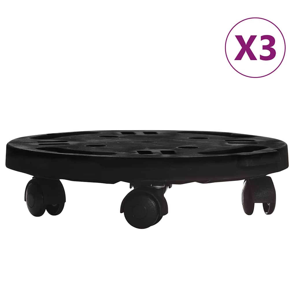 vidaXL Plantentrolleys met wielen 2 st 170 kg diameter 30 cm zwart