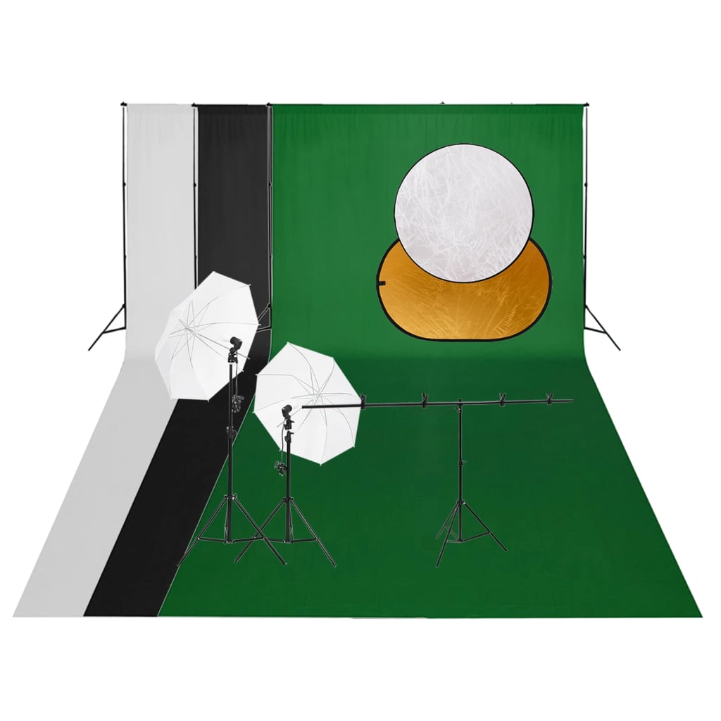 vidaXL Studio de photographie avec ensemble d'éclairage à côté d'un réflecteur