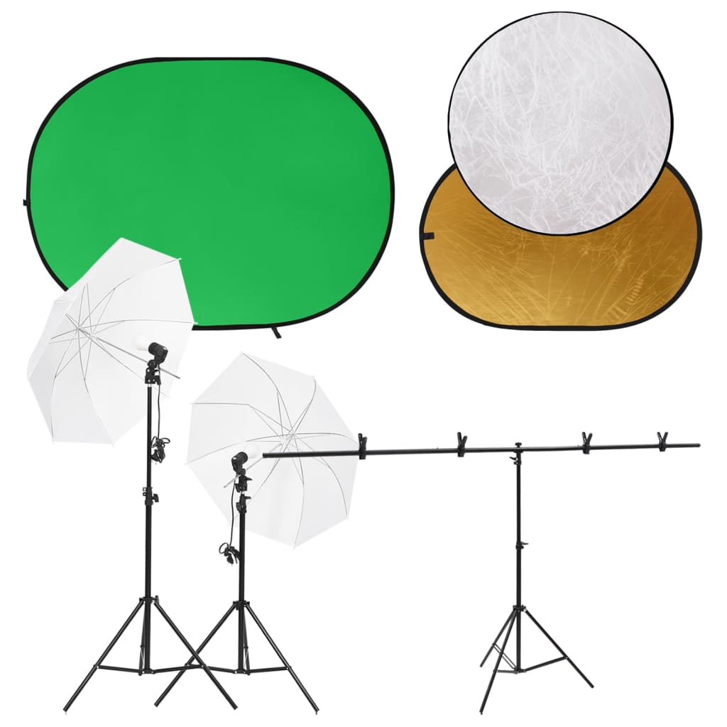 vidaXL Fotostudioset met verlichtingsset en achtergrondscherm