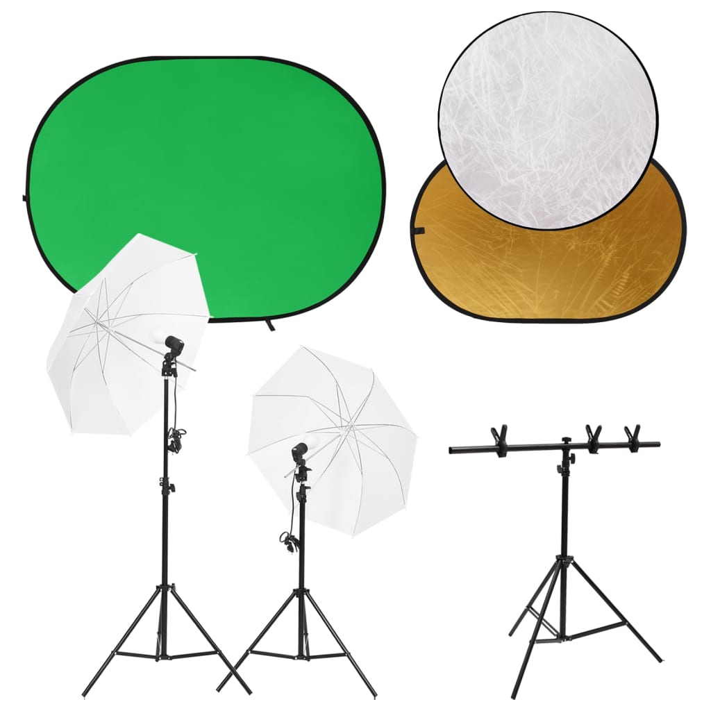 vidaXL Fotostudioset met verlichtingsset en achtergrondscherm