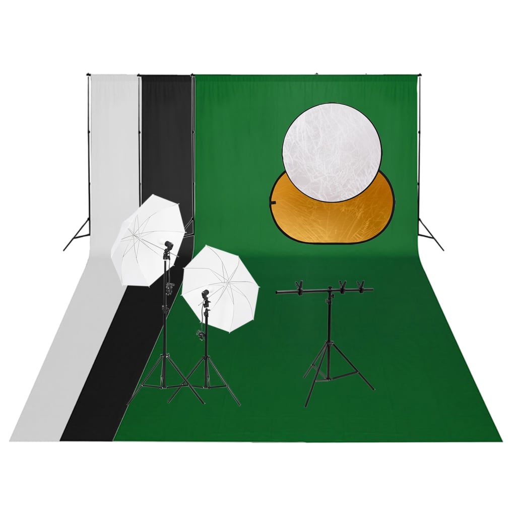vidaXL Studio de photographie avec ensemble d'éclairage à côté d'un réflecteur