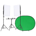 vidaXL Ensemble de studios de photos avec ensemble d'éclairage et un grand écran
