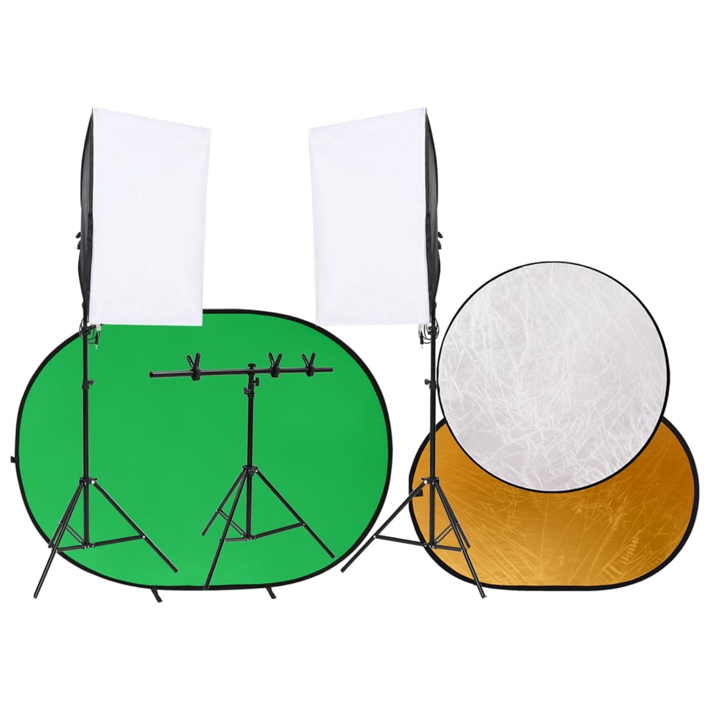 vidaXL Fotostudioset met verlichtingsset en achtergrondscherm