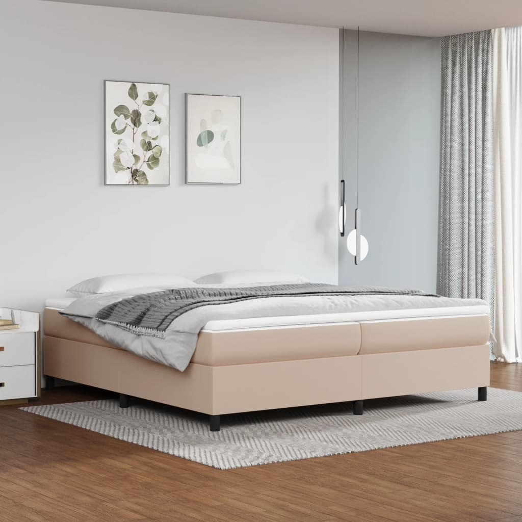 vidaXL Boxspring met matras kunstleer zwart 80x200 cm