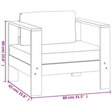 vidaXL 4-delige Loungeset met kussens massief acaciahout grijs
