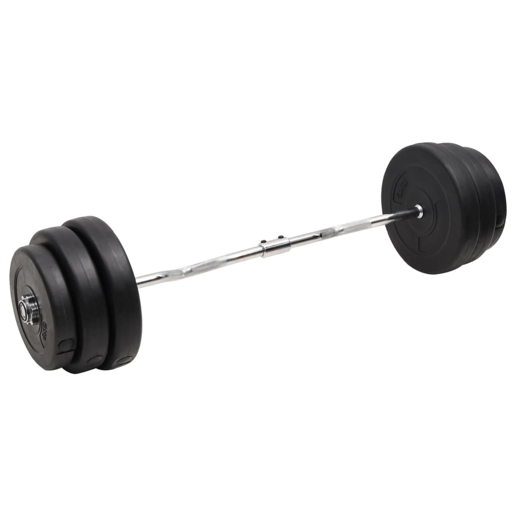 vidaXL Halter gebogen met gewichten 60 kg