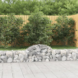 vidaXL Schanskorven 2 st gewelfd 200x30x40/60 cm gegalvaniseerd ijzer