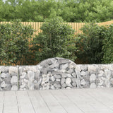 vidaXL Schanskorven 2 st gewelfd 200x30x40/60 cm gegalvaniseerd ijzer