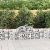 vidaXL Schanskorven 2 st gewelfd 200x30x40/60 cm gegalvaniseerd ijzer