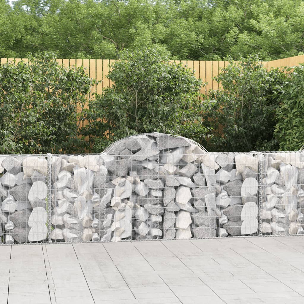 vidaXL Schanskorven 2 st gewelfd 200x30x40/60 cm gegalvaniseerd ijzer