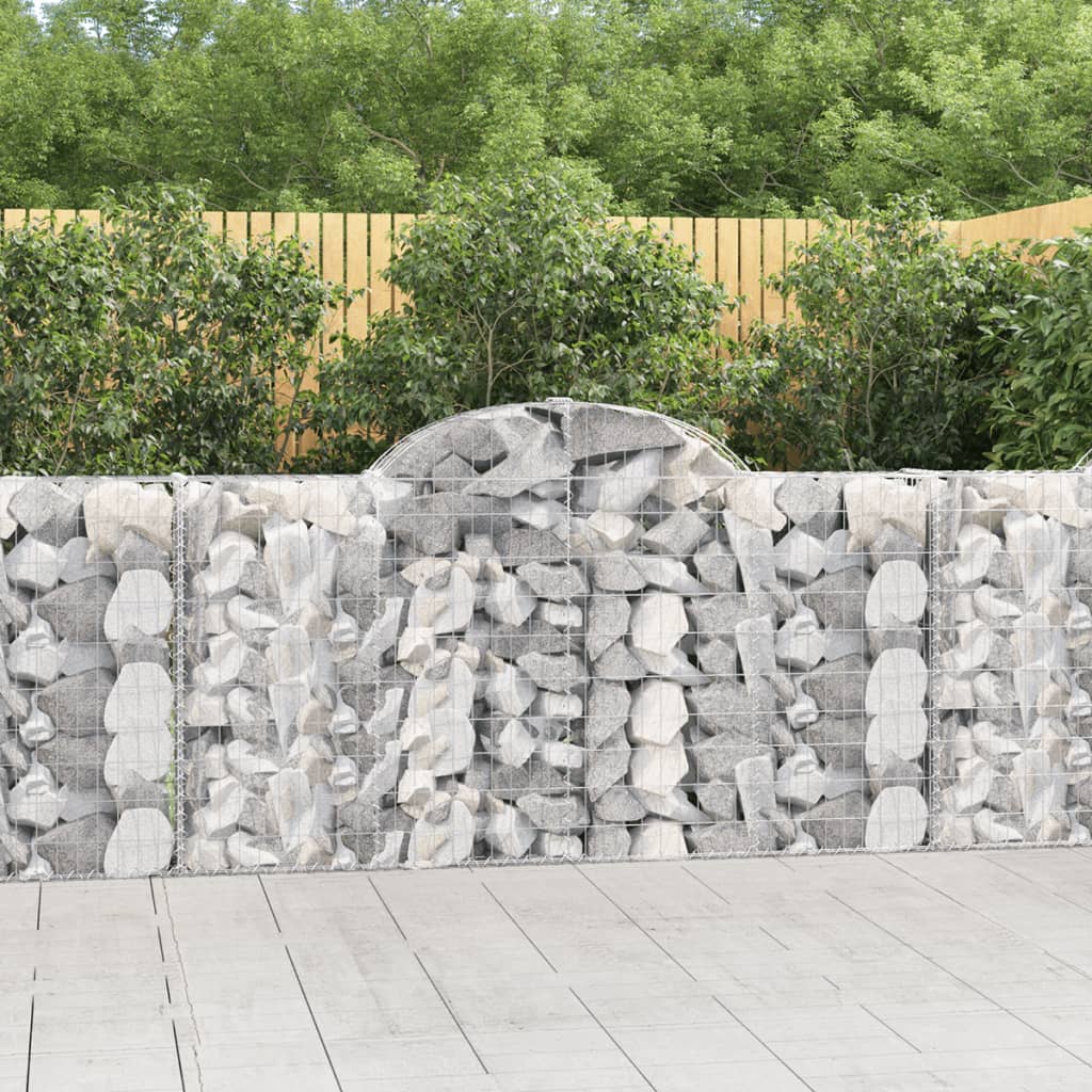 vidaXL Schanskorven 2 st gewelfd 200x30x40/60 cm gegalvaniseerd ijzer