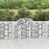 vidaXL Schanskorven 2 st gewelfd 200x30x40/60 cm gegalvaniseerd ijzer