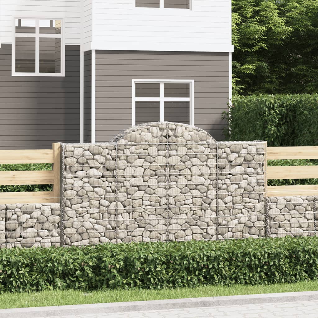 vidaXL Gabion Curved 200x30x40/60 cm Galvanized Iron