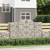 vidaXL Schanskorven 2 st gewelfd 200x30x40/60 cm gegalvaniseerd ijzer