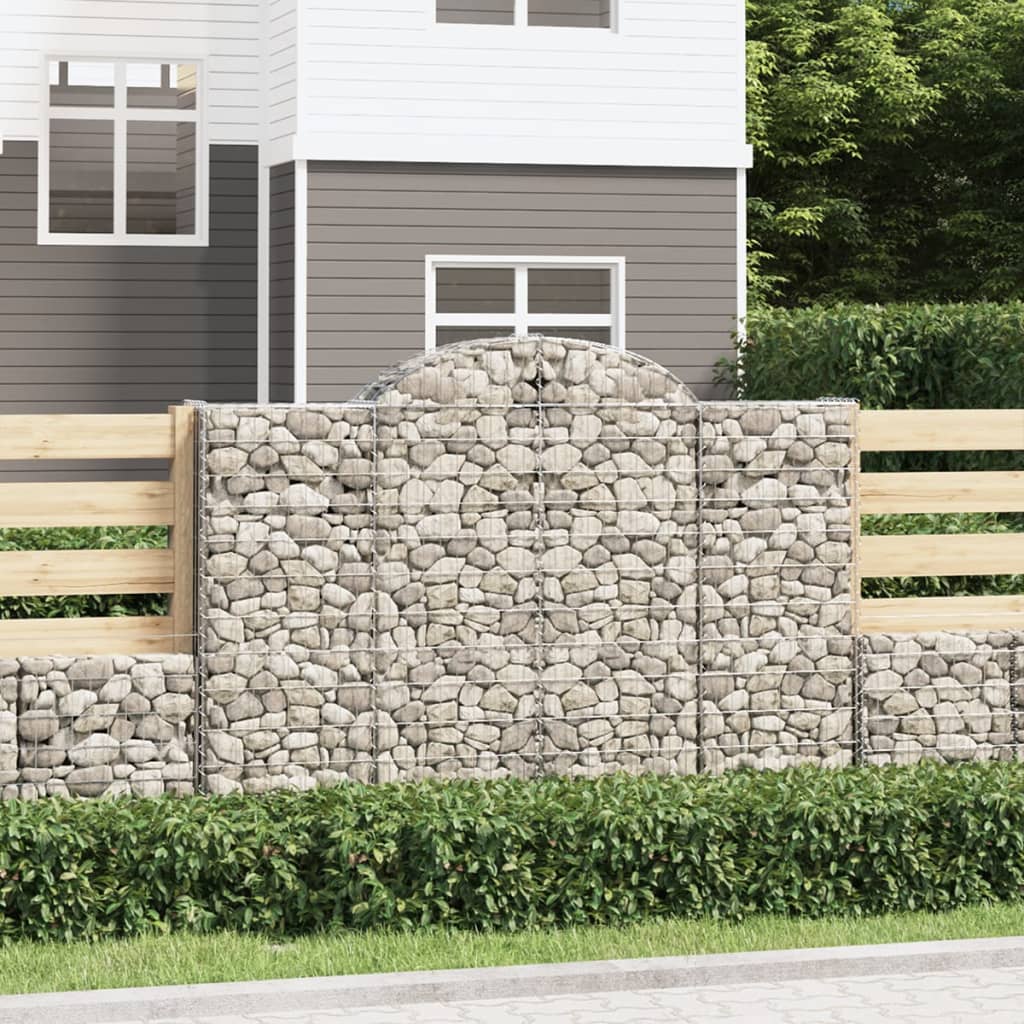 vidaXL Gabion Curved 200x30x40/60 cm Galvanized Iron