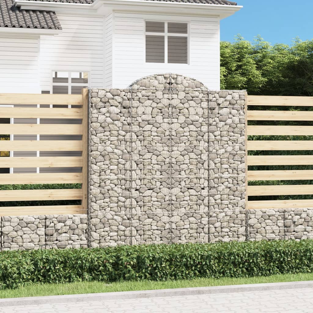 vidaXL Gabion Curved 200x30x40/60 cm Galvanized Iron