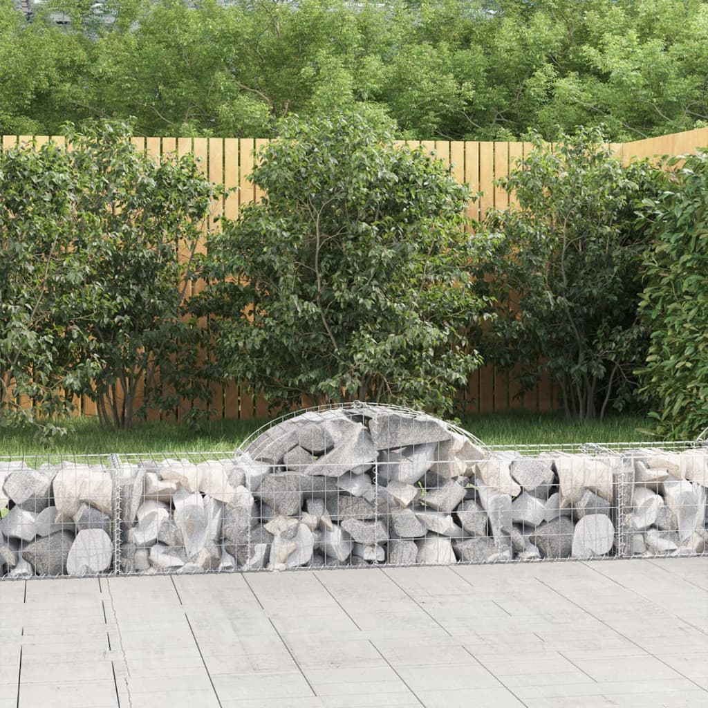 vidaXL Gabion Curved 200x30x40/60 cm Galvanized Iron