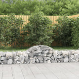vidaXL Schanskorven 2 st gewelfd 200x30x40/60 cm gegalvaniseerd ijzer
