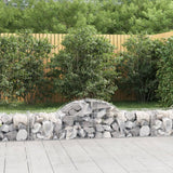 vidaXL Schanskorven 2 st gewelfd 200x30x40/60 cm gegalvaniseerd ijzer