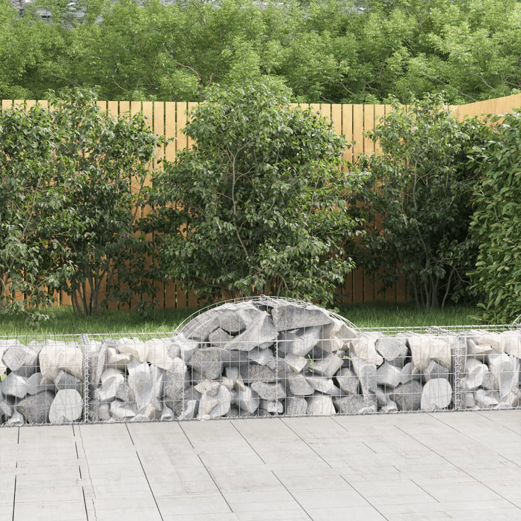 vidaXL Schanskorven 2 st gewelfd 200x30x40/60 cm gegalvaniseerd ijzer