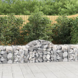 vidaXL Schanskorven 2 st gewelfd 200x30x40/60 cm gegalvaniseerd ijzer