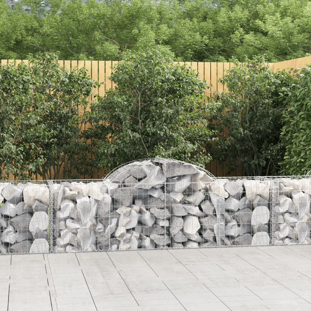 vidaXL Schanskorven 2 st gewelfd 200x30x40/60 cm gegalvaniseerd ijzer