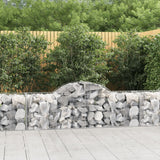 vidaXL Schanskorven 2 st gewelfd 200x30x40/60 cm gegalvaniseerd ijzer