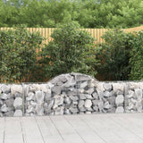 vidaXL Schanskorven 2 st gewelfd 200x30x40/60 cm gegalvaniseerd ijzer