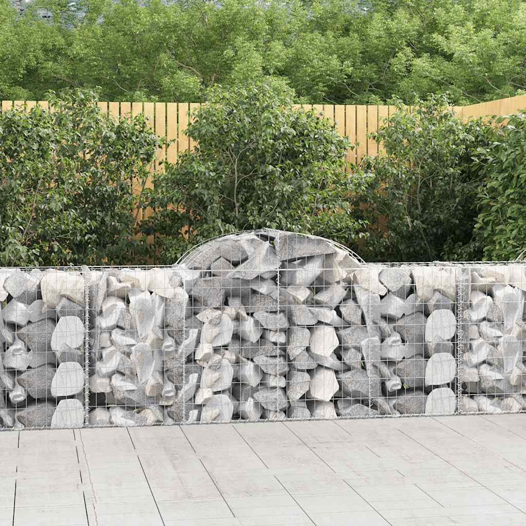vidaXL Schanskorven 2 st gewelfd 200x30x40/60 cm gegalvaniseerd ijzer
